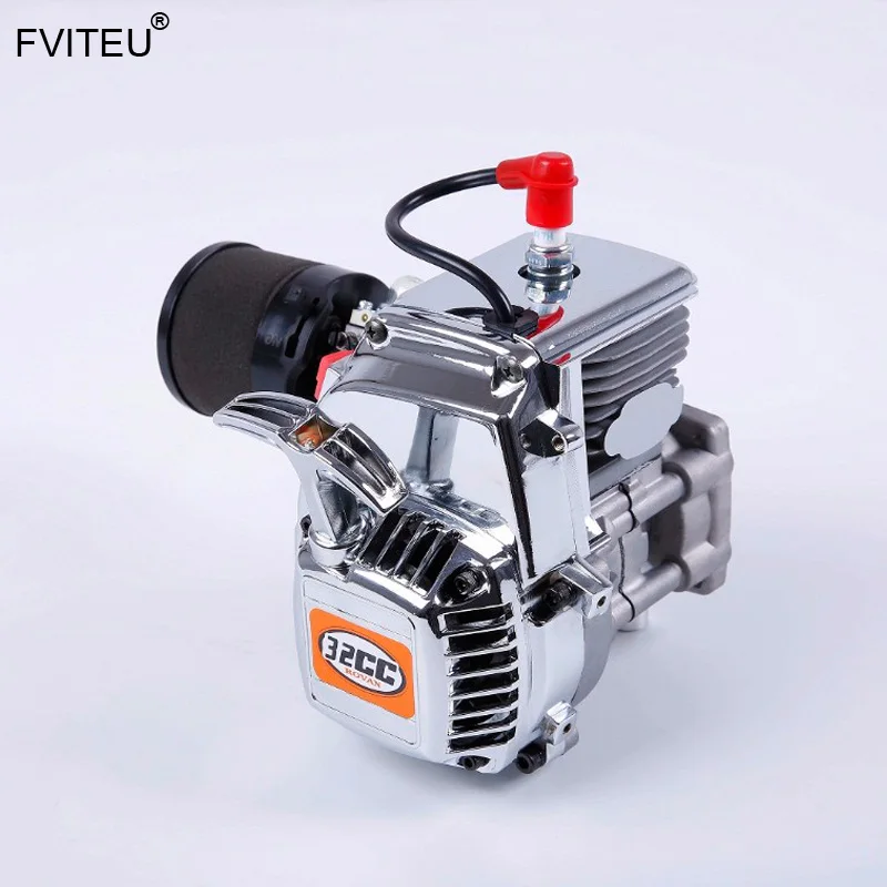 FVITEU 32cc chrome двигатели для автомобиля двигатель комплект с Walbro 813 и NGK зажигания spark 1/5 HPI 5b ss 5 т 5sc двигатель Rovan King