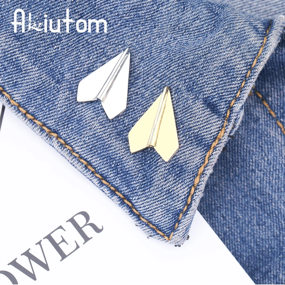 ALIUTOM 1 шт. Изысканный милый золотой маленький самолет брошь на булавке для