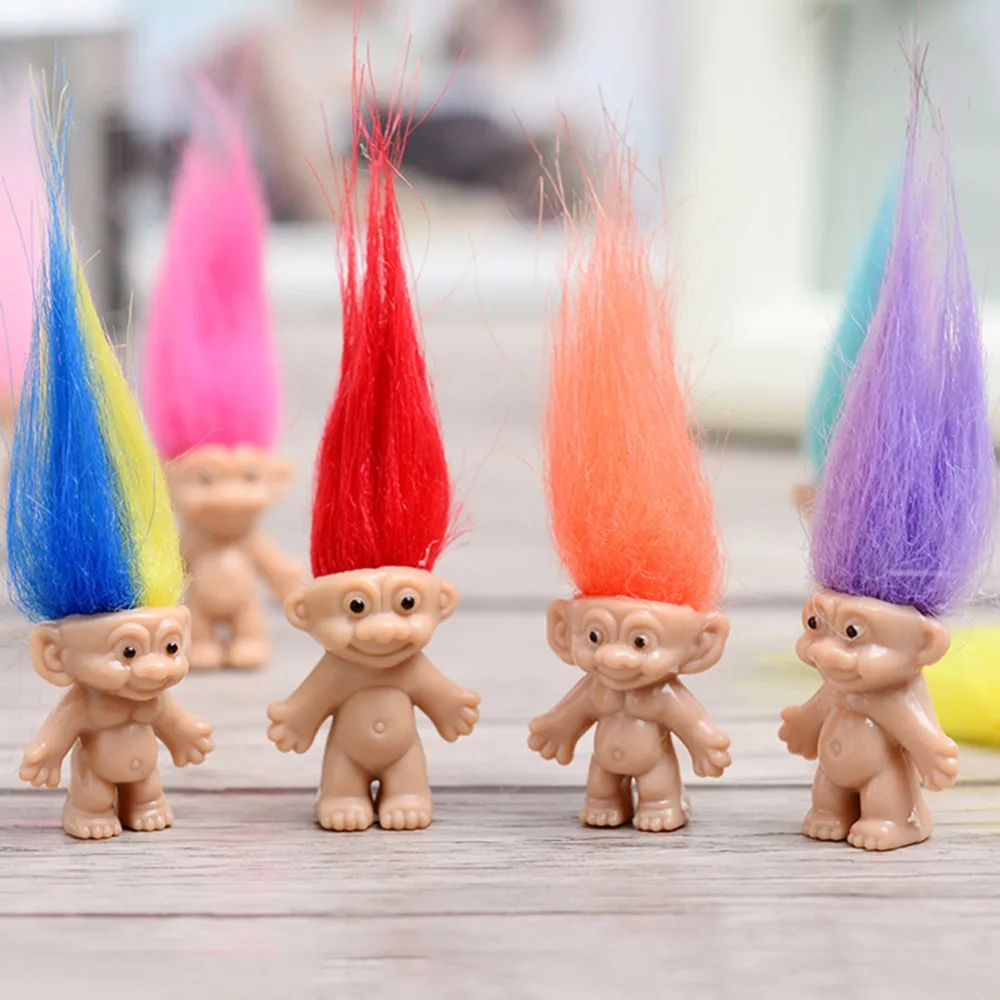 

5pcs/lot Colorful Hair Troll Doll Family Members Puppets Baby Boy Girls Leprocauns Dam Trolls Toy Happy Family Gift for Children