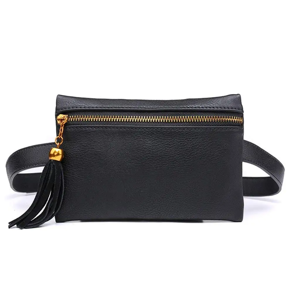 Модная однотонная поясная сумка черная Женская Отрегулированная поясная сумка женская повседневная поясная сумка