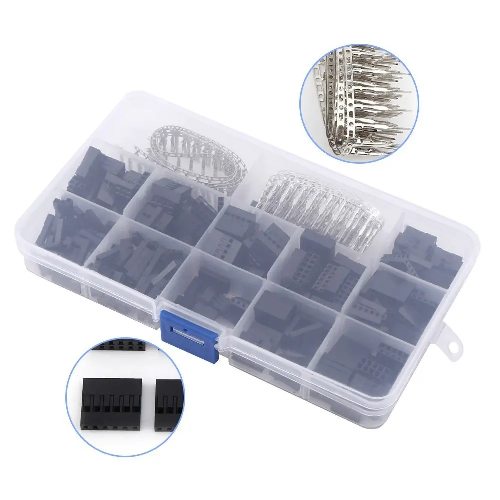 

420pcs Pitch 2.54mm Male Crimp Pins+Female Pin Connectors Terminals Set Wire Cable Jumper Pin Header Connector Housing Kit