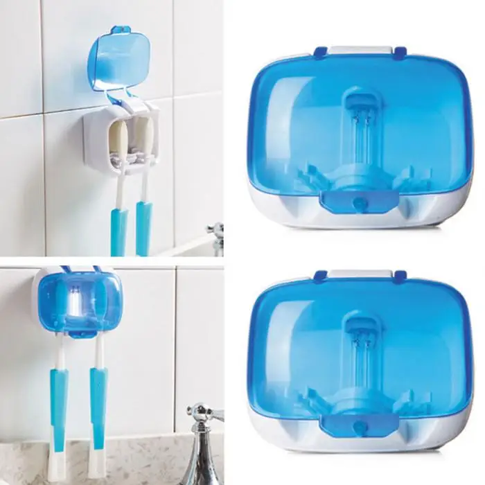 Hangable Type Double Card Position Ultraviolet Rays Toothbrush Sterilization Disinfector Lovers Toothbrush Box
