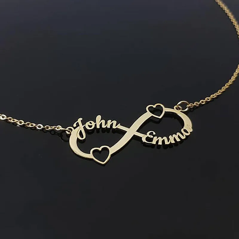

Custom Name Necklace for Women Gold Chain Stainless Steel Infinity Pendant Necklace Personalized Name Necklace Jewelry Bff