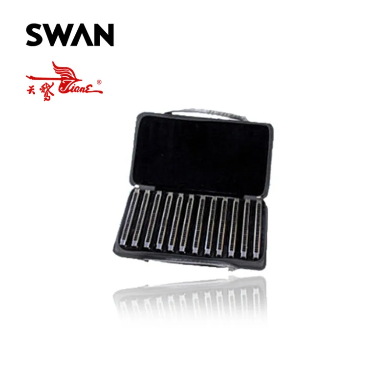

Swan SW24H-BK12T Black Color High End Performance Harmonicas Set 12 Keys Harmonicas In Cloth Bag Gift Set Woodwind Instruments