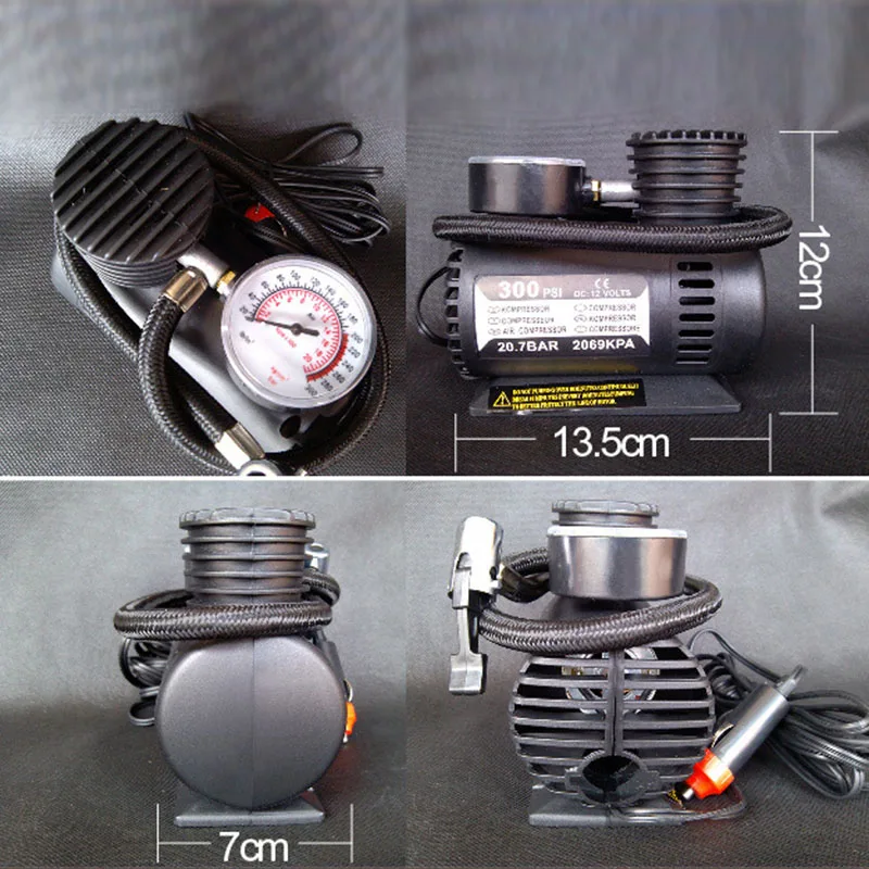 Горячий 300PSI 12V Мини Воздушный компрессор авто электрический воздушный насос для шин насос J99