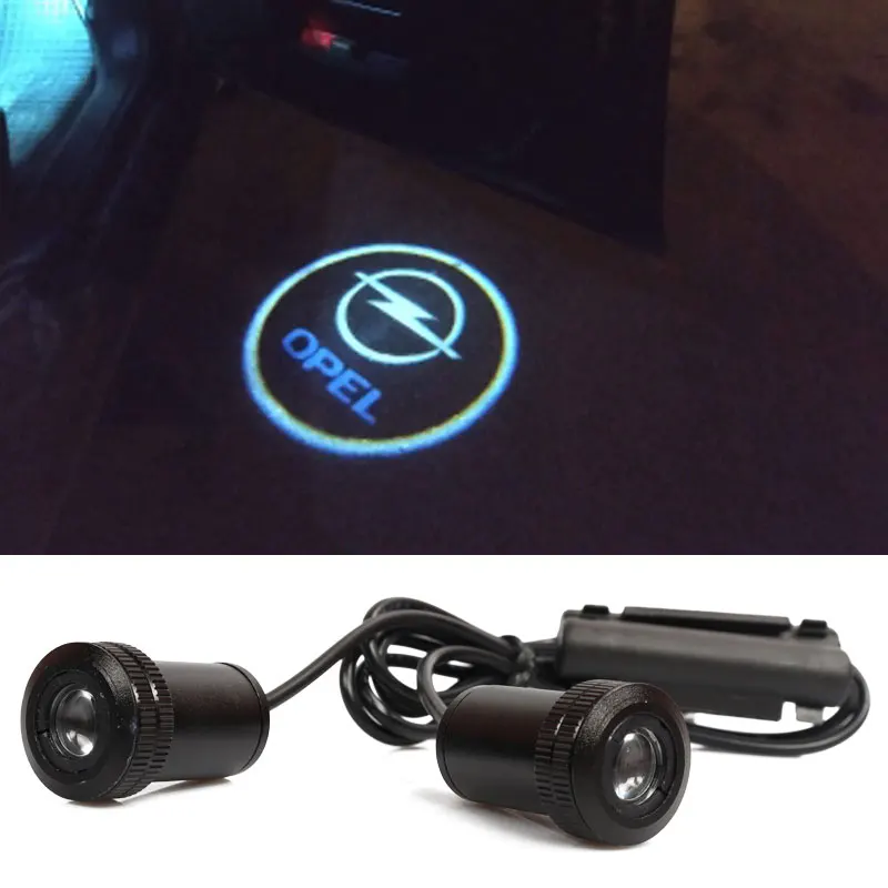 

2X Car LED Door Light For Opel Insignia Astra H G J Corsa D C B Zafira B Vectra C B Mokka Vectra Meriva 2013 2010 LOGO Projector