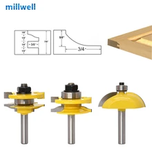 3PCS-8mm shank,CNC Free shipping woodworking router bit,solid carbide end mill,Cabinet door, wardrobe door mortise knife