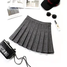 Шерстяная плиссе Юбка-пачка японская школьная мини плиссированная клетчатая юбка в полоску unif размера плюс женская одежда harajuku kawaii