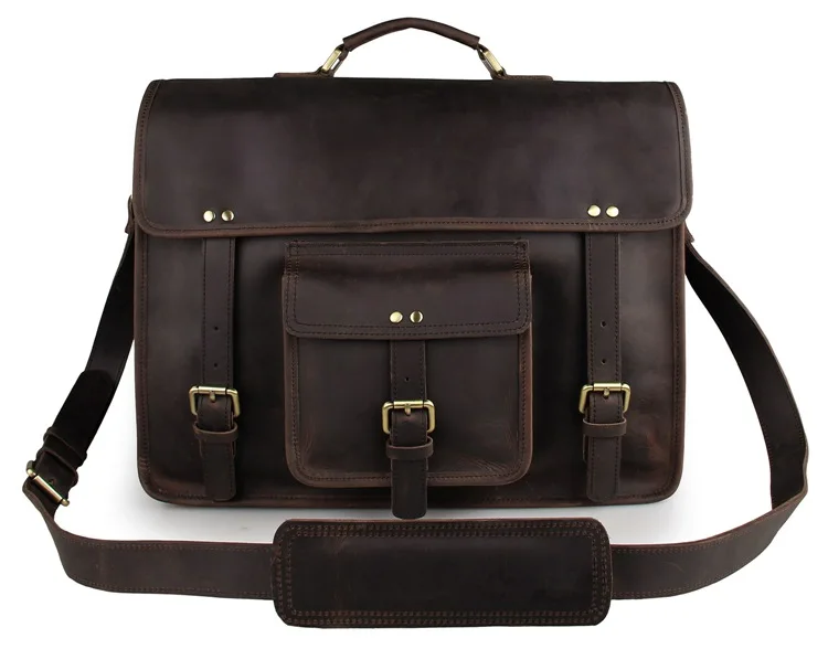 

JMD Vintage Leather Men's Dark Brown Messenger Bag Handbag Travel Bags 7234R-1