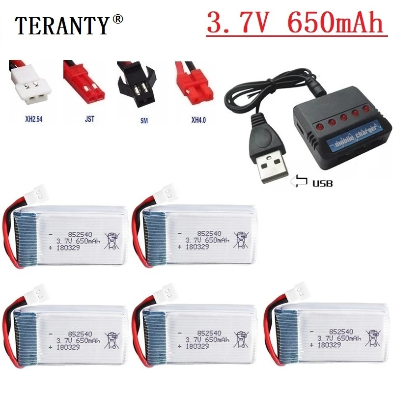 3 7 v 650mah Li Po аккумулятор + зарядное устройство для Syma X5c 1 X5 H5c RC Квадрокоптер