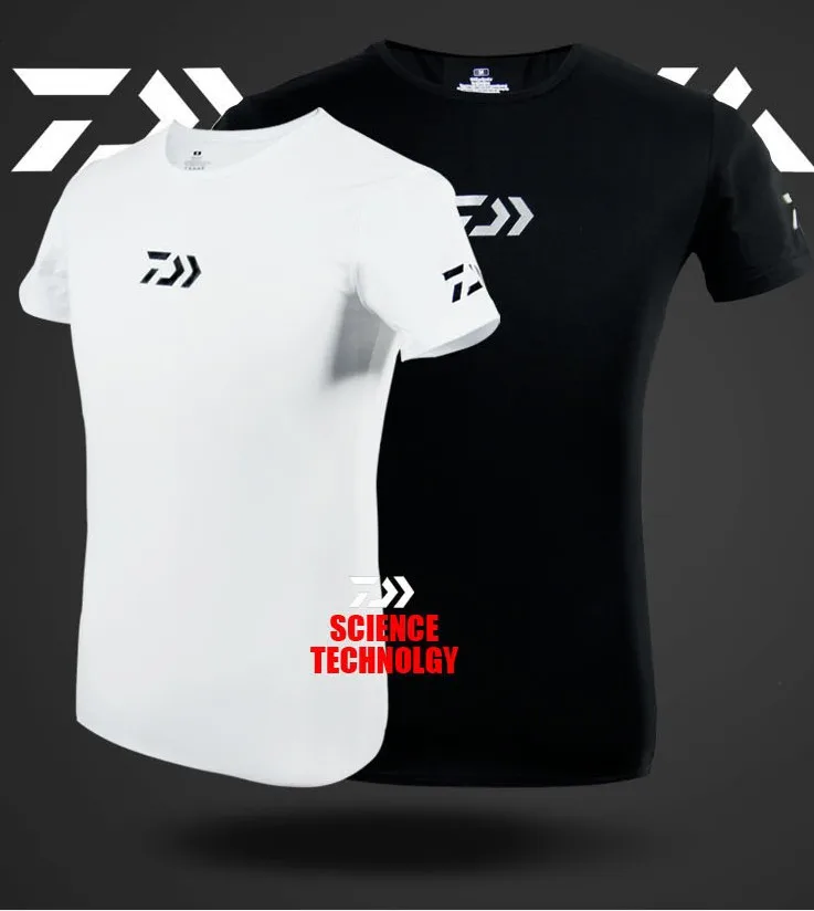 DAIWA Fishing Summer UV Sunscreen Breathable Quick-drying Short-sleeved T-shirt Outdoor Sports Clothing Jogging Fishing T-shirts