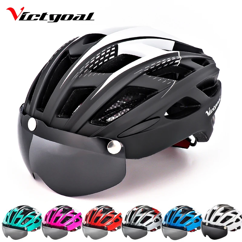 

VICTGOAL Bike Helmet LED Backlight Bicycle Helmet Men Women Goggles Cycling Helmet Ultralight MTB Road Mountain Bike Helmets