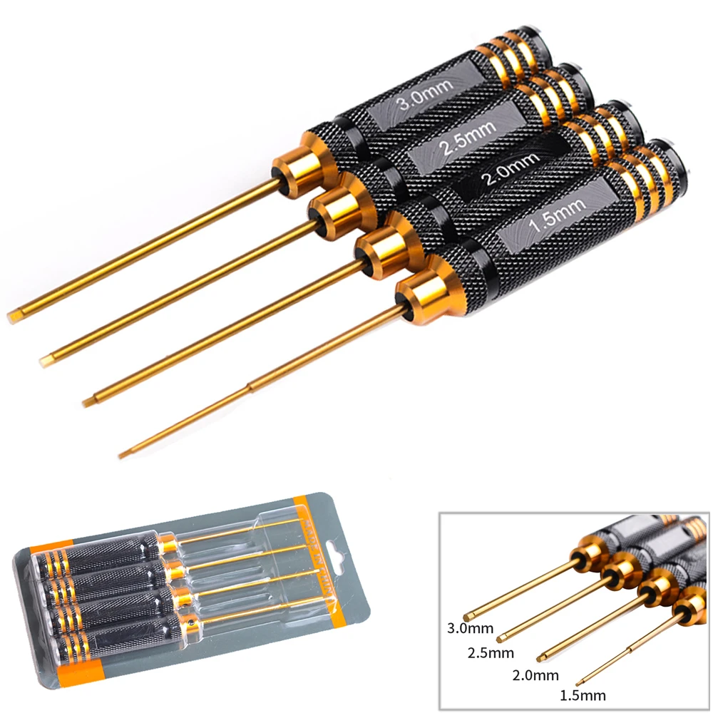 Baluue 4pcs Titanium Hexagon Screwdriver Wrench Tool Metal Hexagonal Hex Screw Driver Kit for RC Helicopter 1.5mm 2.0mm 2.5mm 3.0mm Baluue 4pcs Titanium Hexagon Screwdriver Wrench Tool Metal Hexagonal Hex Screw Driver Kit for RC Helicopter 1.5mm 2.0mm 2.5mm 3.0mm