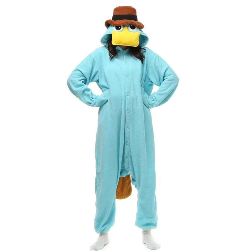 

Perry Platypus Agent P Cute Onesies Animal Perry Platypus Duckmole Duckbill Sleepwear Pajamas Cartoon Cosplay Carnival Costumes