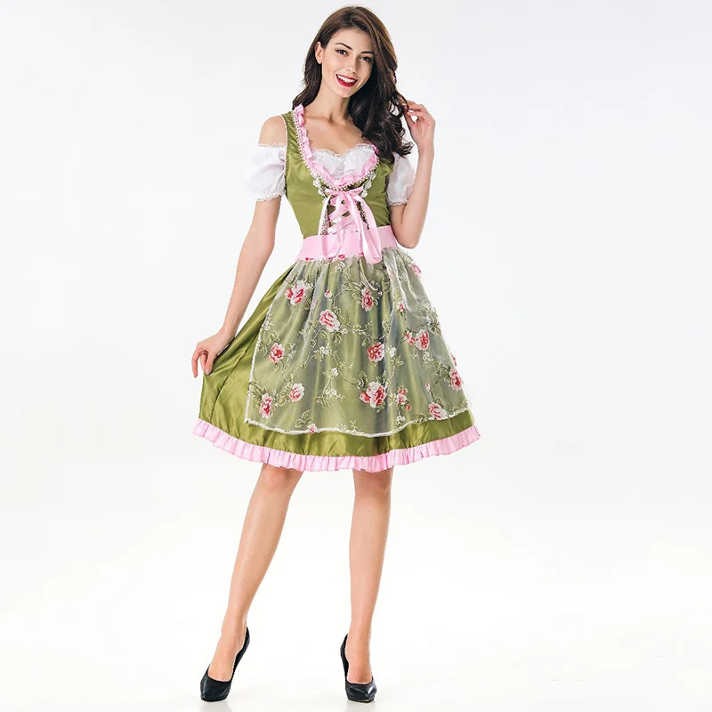 Bavarian Dirndl Платье Октоберфест пивной девушка костюм карнавальные игры Косплей сексуальный наряд горничной Необычные костюмы на Хэллоуин для женщин