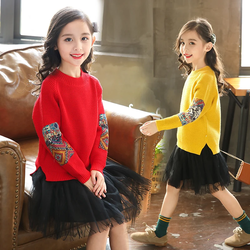 Baby Girl Sweater 2018 Long Sleeve Print Knit Christmas Sweater Toddler Girl Clothing 4-13 Years Teenager Big Girls Kerst Trui Baby Girl Sweater 2018 Long Sleeve Print Knit Christmas Sweater Toddler Girl Clothing 4-13 Years Teenager Big Girls Kerst Trui