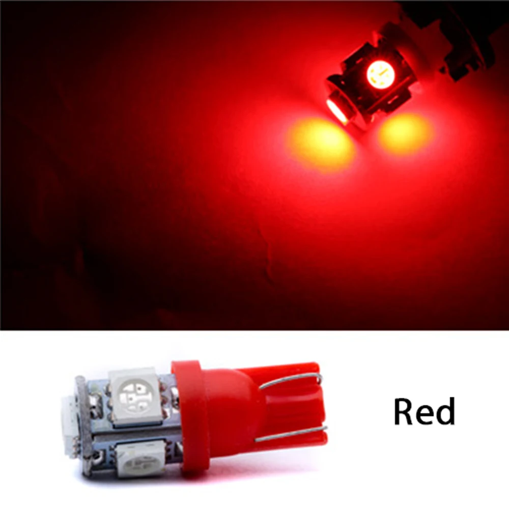12V W5W T10 5 SMD 5050 светодиодный Авто Клиренс клиновидный купол багажник приборной