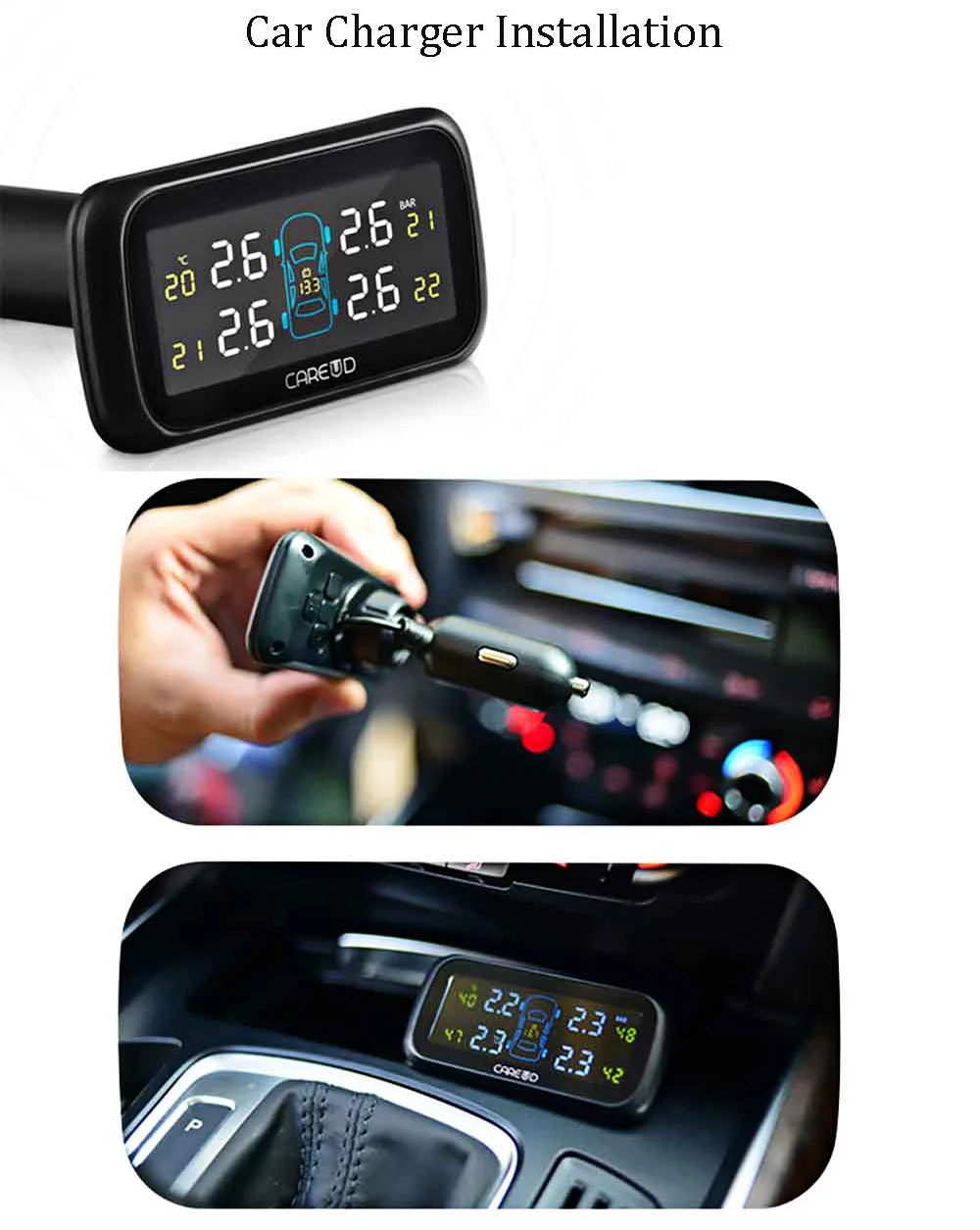 VicTsing U903 433.92MHz Wireless TPMS Tire Pressure Monitoring System 4 InternalExternal Sensors Tire Pressure Alarm Hot Sale   (9)