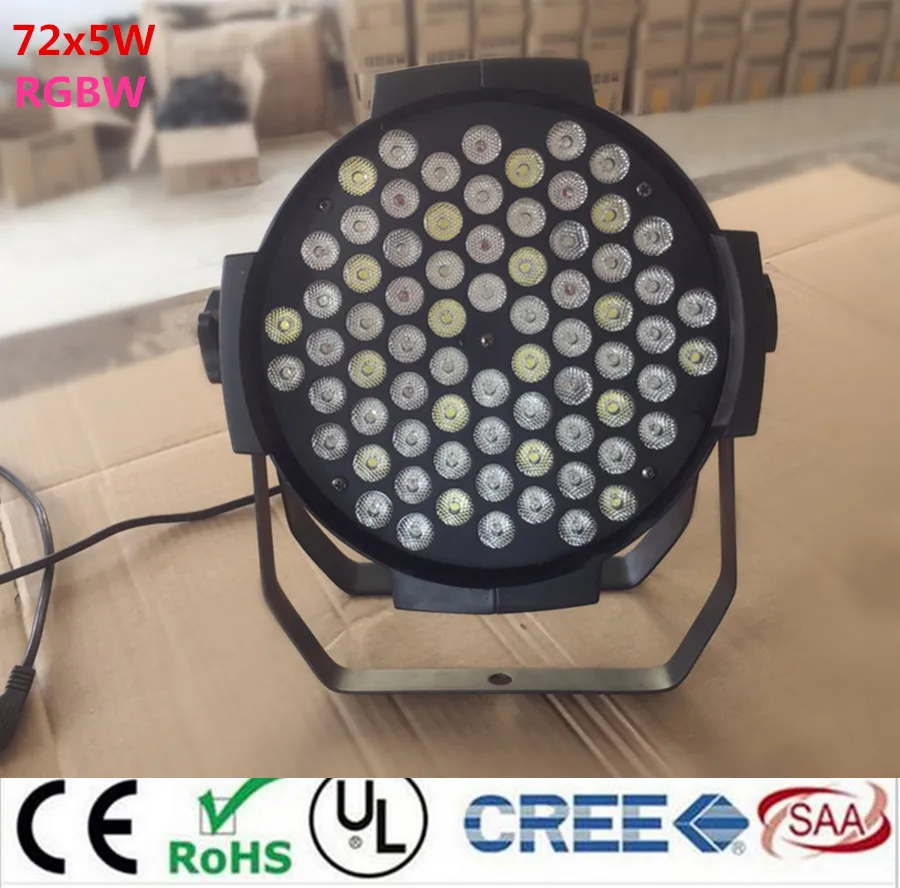 Светодиодный прожектор par 72x5W RGBW dmx dj ktv светодиодный Par Can Par64 сценическое