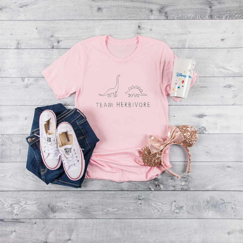 

Summer team herbivore Fashion T Shirt Women dinosaur Funny Aesthetic animal printed Female T-shirt Leisure Oversized Tshirt