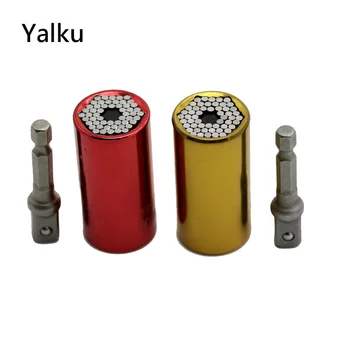 

Socket Wrench Multitool Ratchet Universal Socket Wrench Head 7-19mm Universal Socket End Bolt Hexagon Steel Head Torque Sleeve