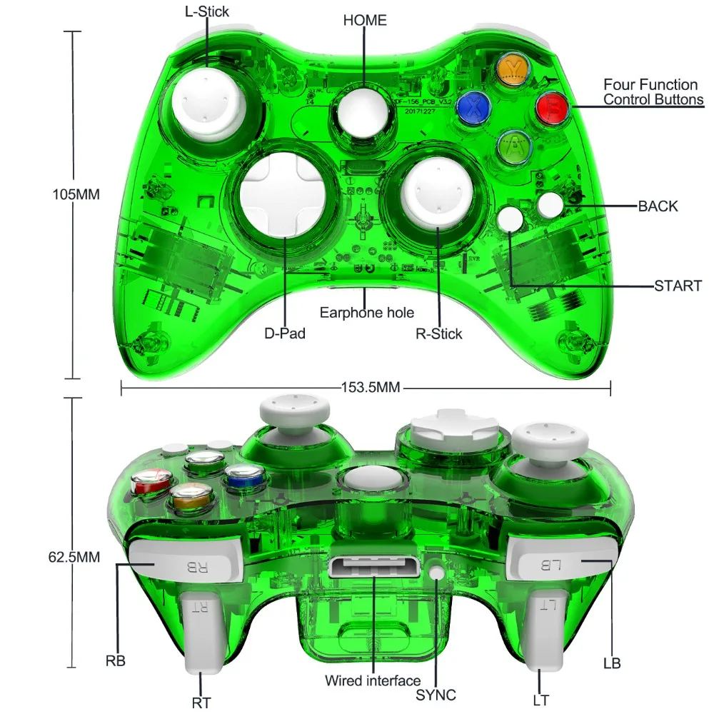 Схема геймпада xbox 360 беспроводной