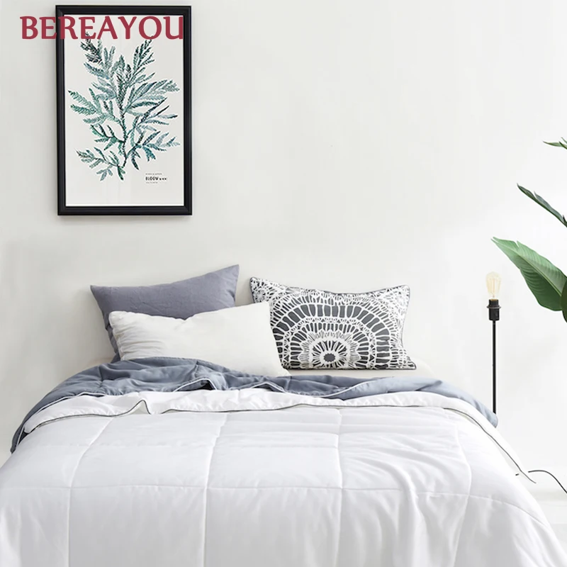 Luxury Summer Quilts 60S Tencel Solid White Red Gray Bed Quilts Soft Air Conditioner Blanket For Boys Kids Adult King Bedspread Luxury Summer Quilts 60S Tencel Solid White Red Gray Bed Quilts Soft Air Conditioner Blanket For Boys Kids Adult King Bedspread