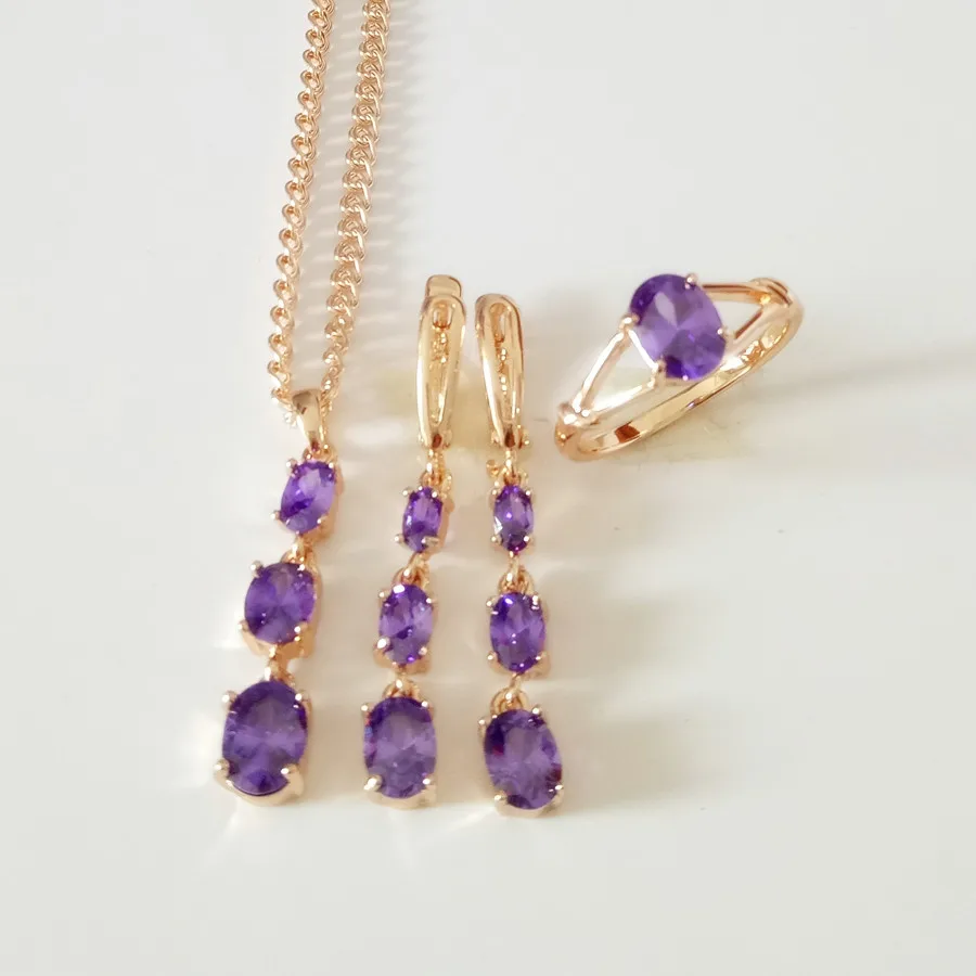 purple wedding jewelry sets