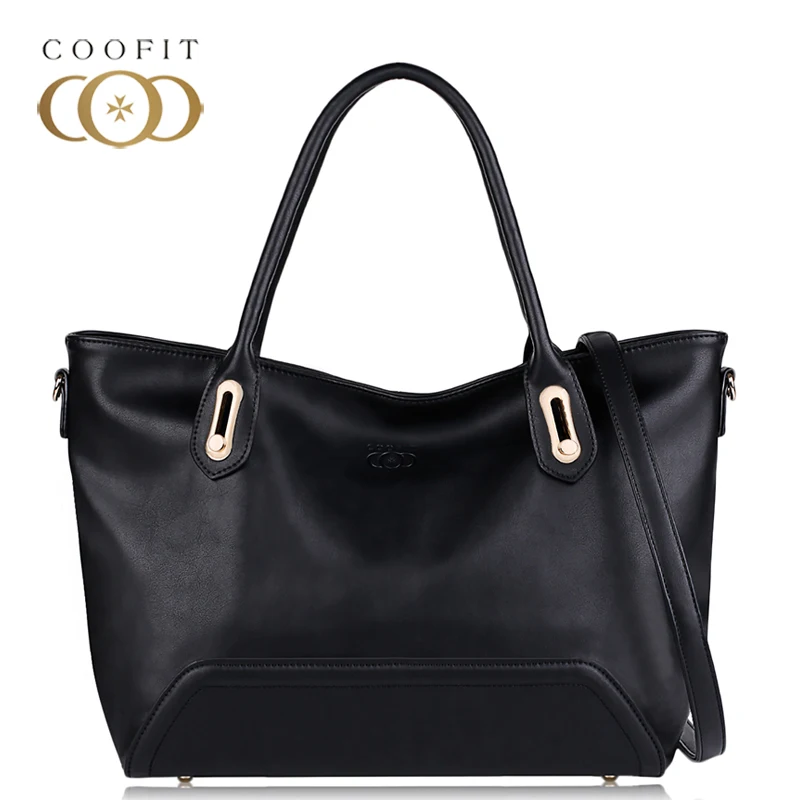 

Coofit Brand Elegant PU Leather Handbag For Women Girls Simple Top Handle Thread Shoulder Hand Bag bolsos carteras mujer marca