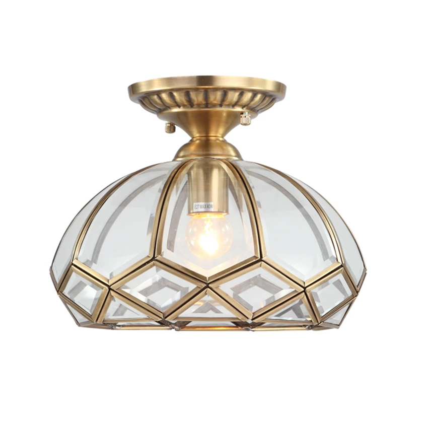 

Bronze Europe Loft Retro Ceiling Lamps Copper Frosted Glass E27 Led Ceiling Light Lustre Brass Lights Bedroom Luminaire Fixtures