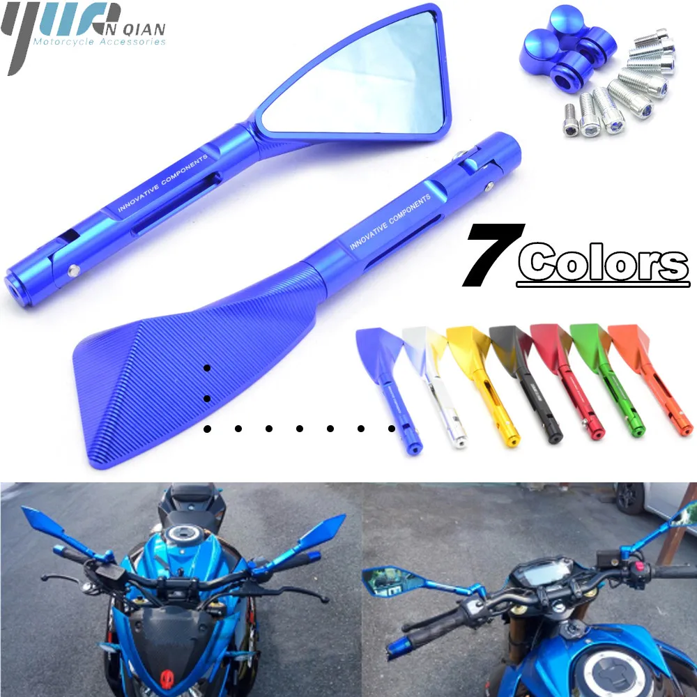For Suzuki GSXR1000 GSXR600 YZFR25 2015 2016 2017 Honda Universal Motorcycle Accessories Mirrors Full Aluminum Rearview Mirrors