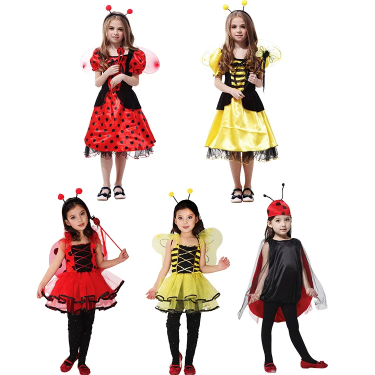 

Children's Day Bee Garment Animals Performing Clothes Halloween Girls Scarabs Ladybird Ladybugs Costumes Wings Bee Socks
