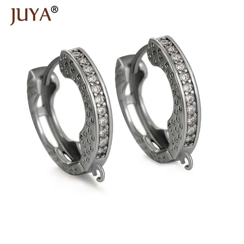 1 pair black Роскошные женские серьги аксессуары микро инкрустация AAA кубический цирконий CZ серьги крючки DIY жемчуг кисточка Кристалл Висячие Серьги фурнитура - Цвет: 1 pair black