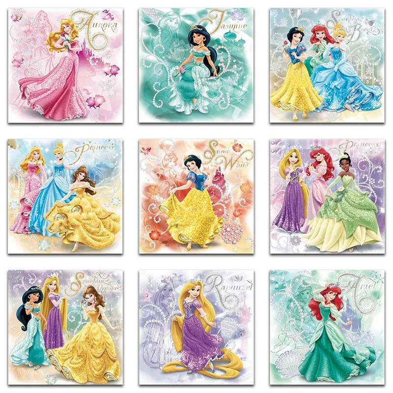 yuhua 2 Diy Diamond Embroidery Painting Cartoon Princess Series Cross Stitch Resin Full Round home decor | Дом и сад