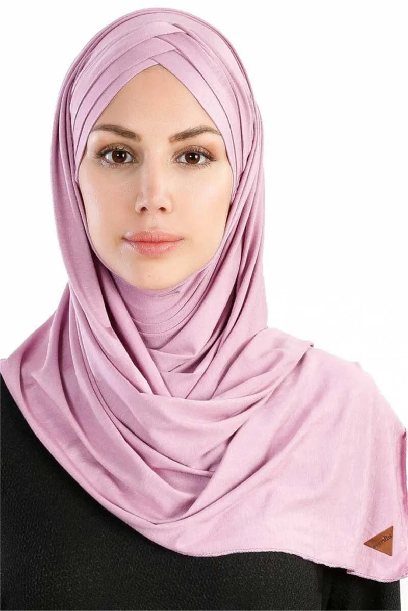 women plain bubble cotton jersey scarf Head hijab wrap solid instant shawls foulard femme muslim hijabs store ready to wear