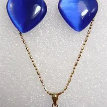 AB-22 Свадебная изящная натуральное голубое сердце любовь Опаловая бусина bless/бабочка серьги кулон серебро кварц кристалл женщин