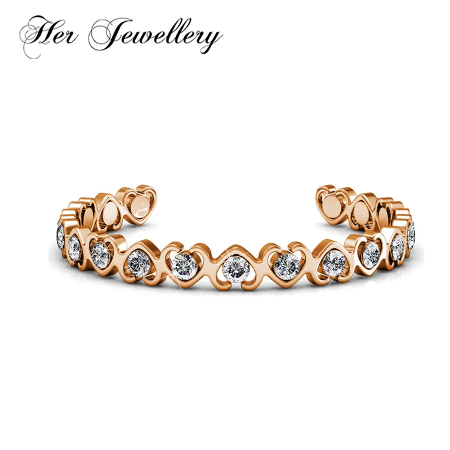 

Her Jewellery Heart bracelet Open bracelet 2018 Trendy product Made with crystals from Swarovski HB0081