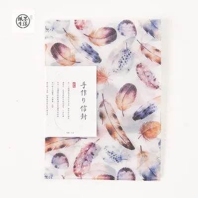 3 конверта и уплотнительные наклейки/упаковка Ретро Карта цветок серии пергамент бумажный конверт подарок корейские канцелярские принадлежности - Цвет: 10