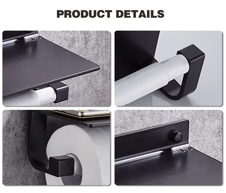 Gricol 2019 Metal Self Adhesive Wall Mounted Phone Toilet Tissue Paper Holders