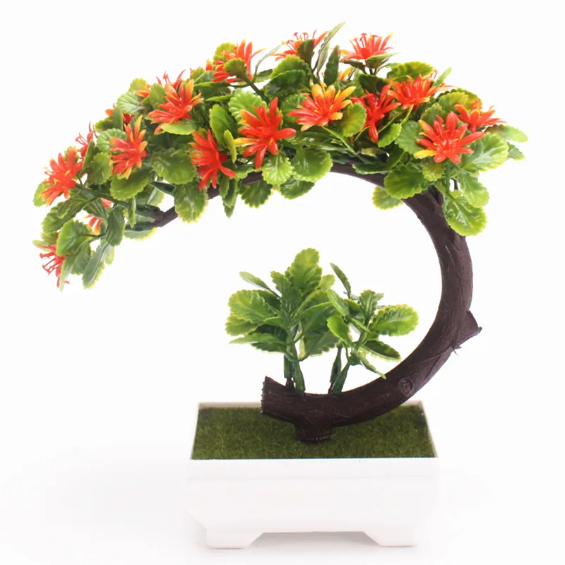 Креативные новые искусственные цветы+ ваза для бонсай растений цветок в горшках искусственные растения для свадьбы дома вечерние украшения отеля 1 комплект - Цвет: C5