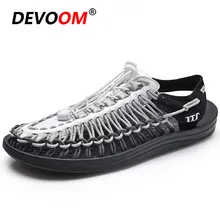 Летние дышащие мужские сандалии Одежда высшего качества ткань+ удобные EVA нескользящая подошва Для мужчин s сандалии пляжные Sandalias Hombre Verano