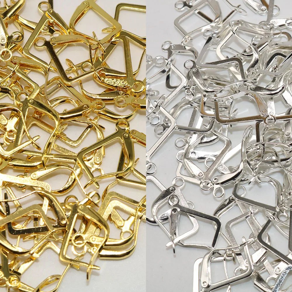 

Copper Clip On Earring Clasps Hooks Findings With Loop Clasp Earring Making Round Base For Diy Accessories 50pcs