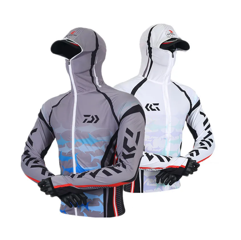 

2018 Summer Daiwa Dawa Outdoor Fishing Sunscreen Fishing Shirt Breathable Ice Silk Mosquito Long Sleeves