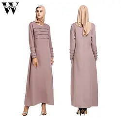 Womail женские мусульманские платья Кафтан Исламская платье с длинным рукавом вышивка Элегантный мусульманин вечерние Дубай Макси платье