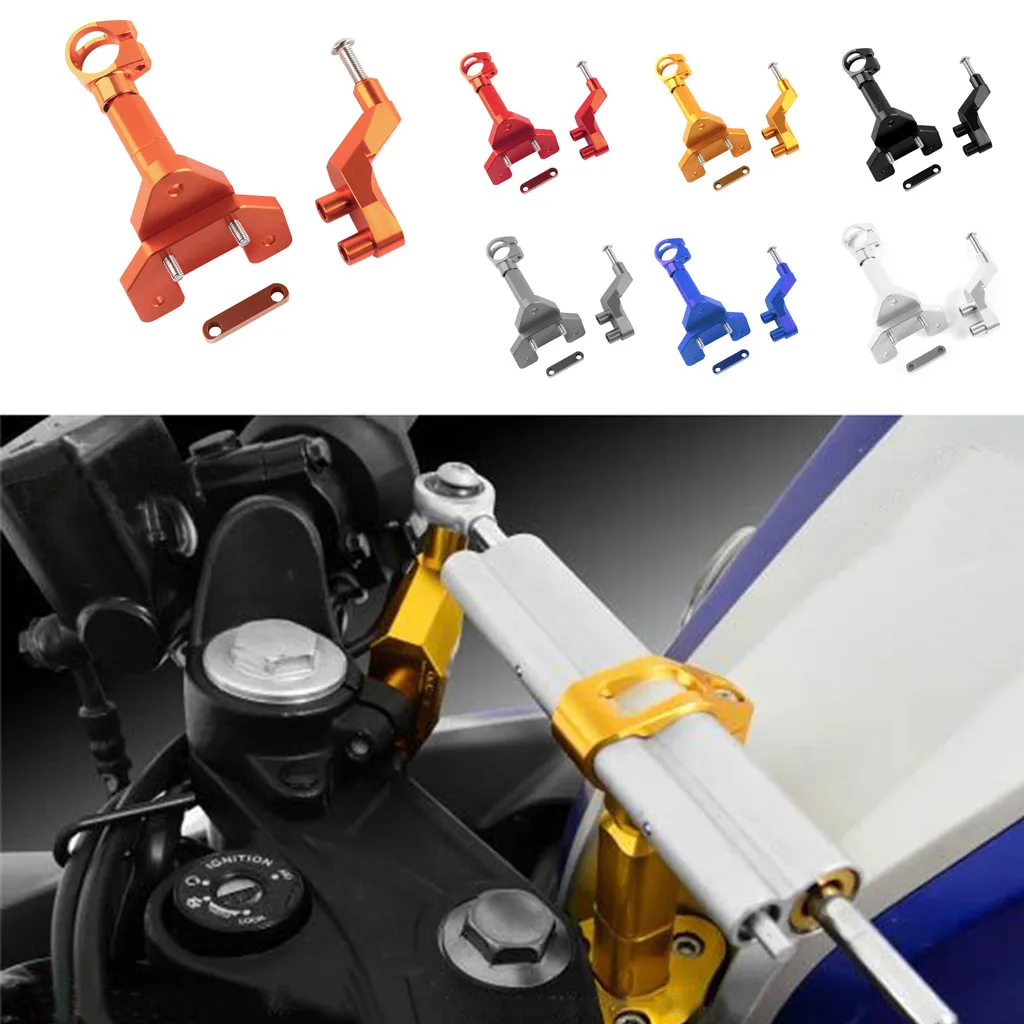 CNC алюминиевый сплав стабилизатор рулевого управления Монтажный кронштейн для Yamaha YZF R3 R25 26x18,5X6 см Золотой Серебряный Красный Синий Черный Оранжевый 8Z
