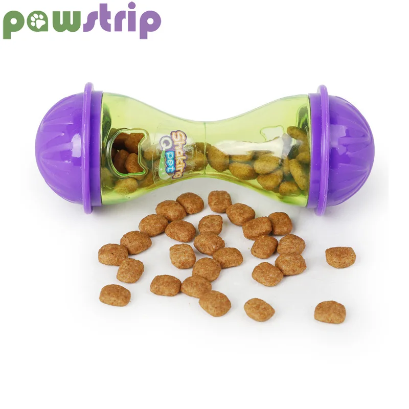 

pawstrip 1pc Pet Tumbler Dog Toys Food Dispenser Leakage Food Ball Bone Cat Toys Slow Feeding Dog Bowl Training Accessories 11*4