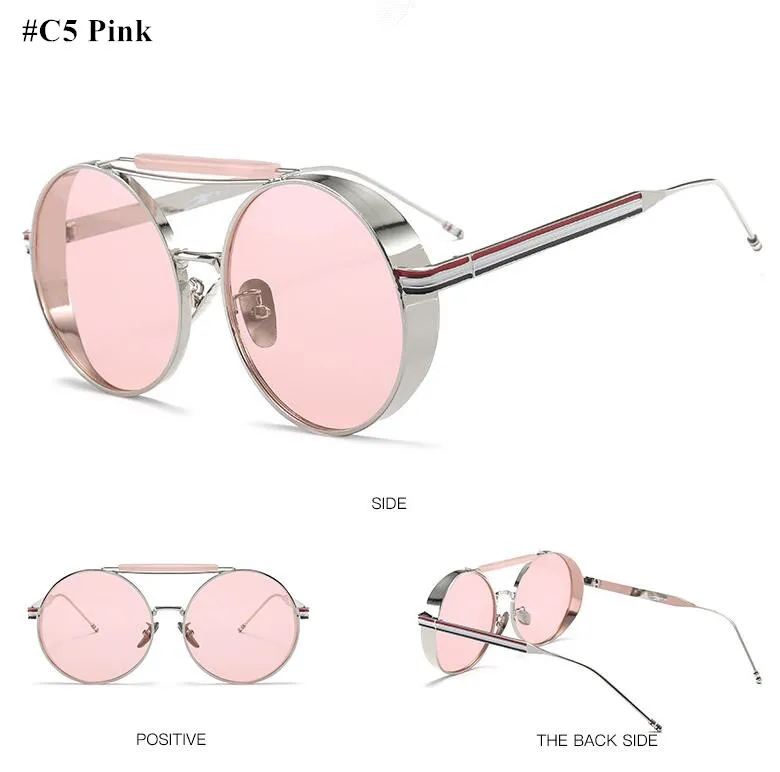 Круглые женские солнцезащитные очки, женские,, желтые, для вождения, кошачьи глаза, очки, Ретро стиль, сексуальные, Occhiali da sole, солнцезащитные очки, Lunette Femme - Цвет линз: c5 pink