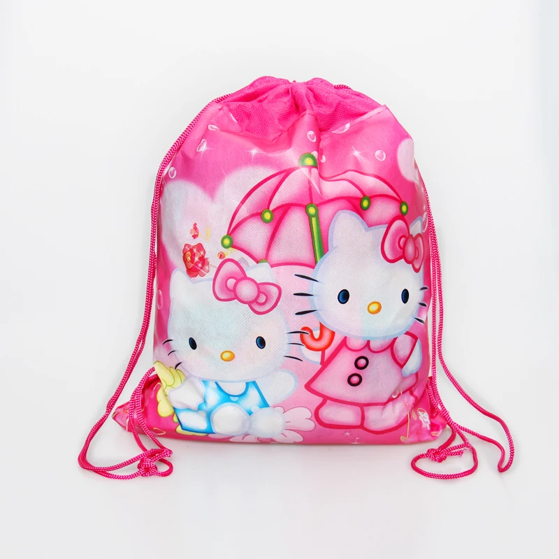 

1pc Hello Kitty Fashion Drawstring Bag 3D Printed Women Travel Storage Package Bags Kids Children Drawstring Backpack Gift pouch