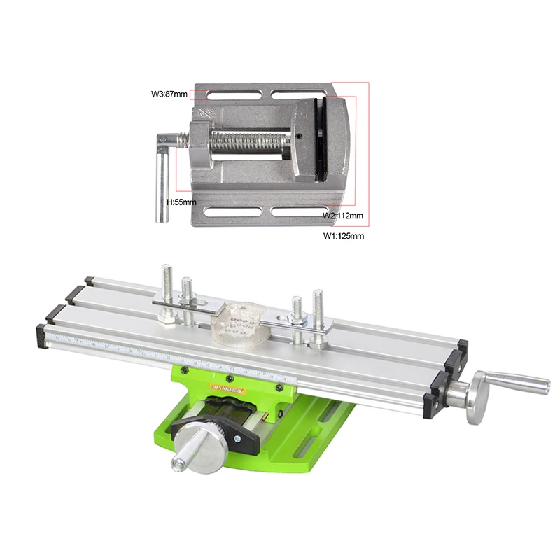 

Mini Ature Multifunction Milling Machine Bench Drill Vise worktable X Y-axis Adjustment Coordinate Table + 2.5" Flat Tongs Vise