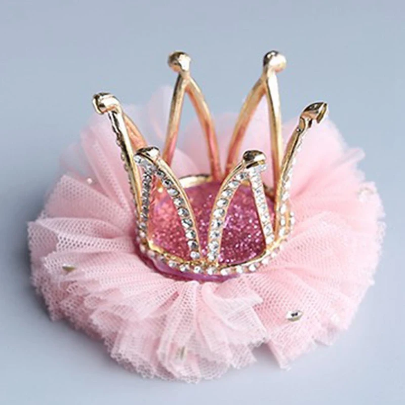 

Children Baby Girls Hairpin Crown Rhinestone Crystal Hair Clip Princess Sweet Lace Girl Hair Accessories Best Gift
